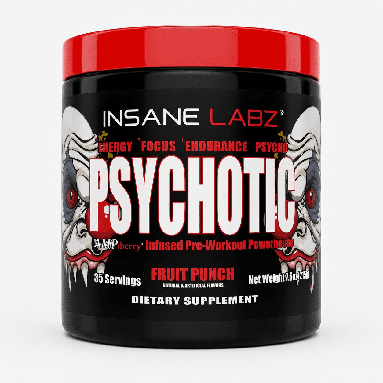 Pre-entreno Psychotic rojo de Insane Labz (35 servicios)