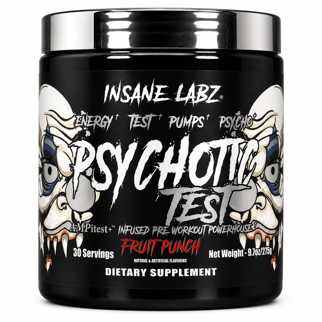 Pre-entreno Psychotic test de Insane Labz (30 servicios)