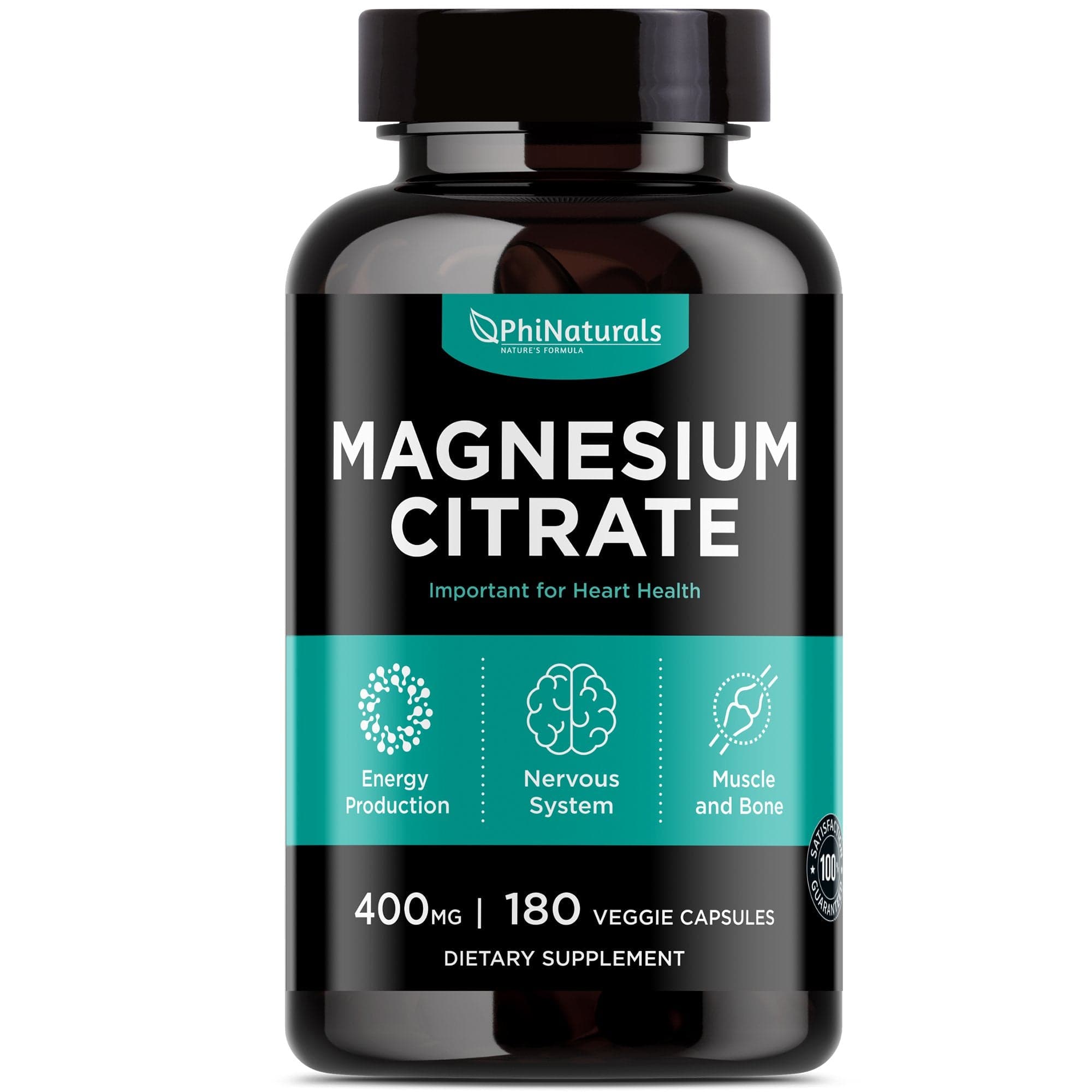 Magnesio Citrato de Phinaturals (180 cápsulas)